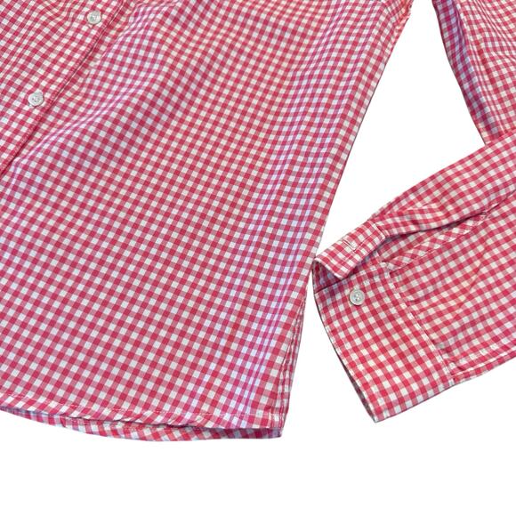 J McLaughlin Womens pink white gingham button down shirt Size 2 - Picture 2 of 6
